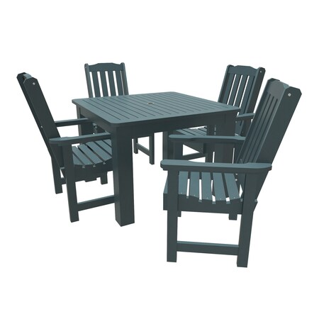 Highwood Usa Lehigh 5pc Square Outdoor Patio Furniture Dining Set AD-DNL44-NBE